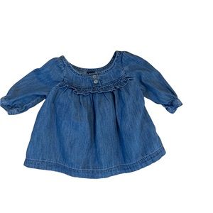 GAP Blue Chambray Summer Dress Baby Girl 0-3M